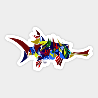 Long Nose Fish Sticker